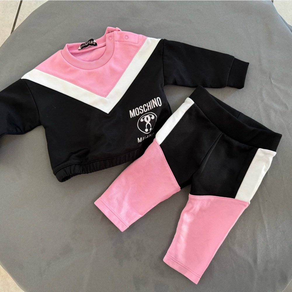 Moschino Pink and Black Kids Matching Set